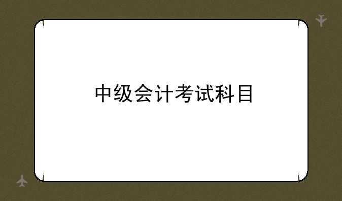 中级会计考试科目