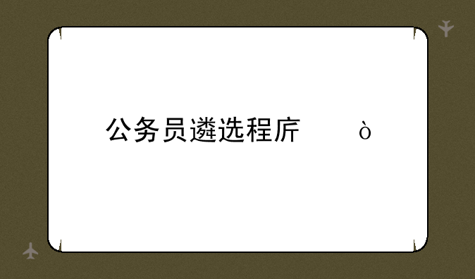 公务员遴选程序？