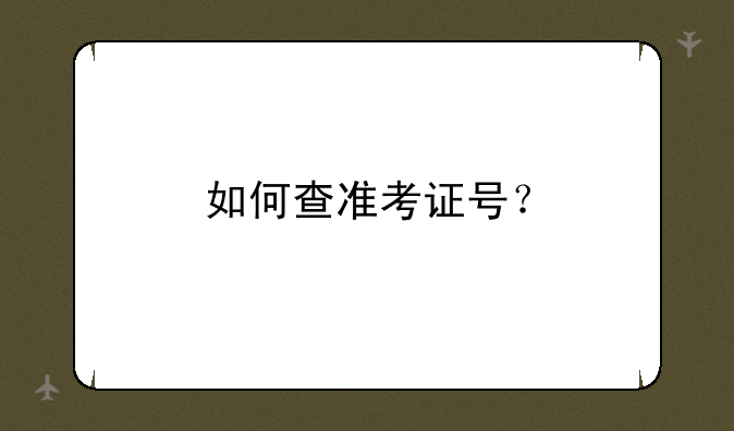 如何查准考证号？