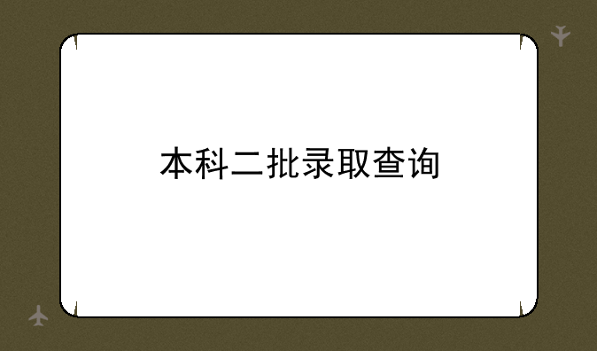 本科二批录取查询