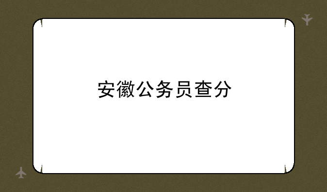 安徽公务员查分