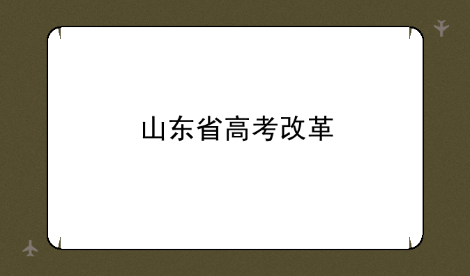 山东省高考改革