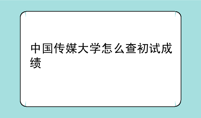 中国传媒大学怎么查初试成绩