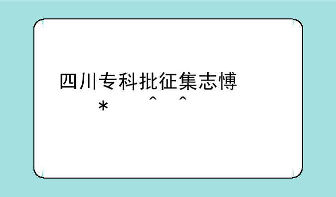 四川专科批征集志愿填报时间