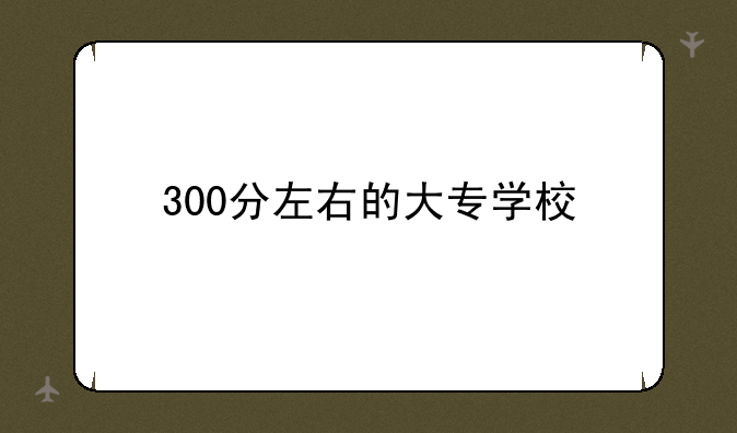 300分左右的大专学校
