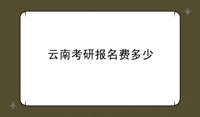 云南考研报名费多少