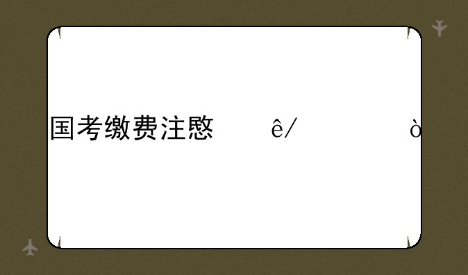 国考缴费注意事项？