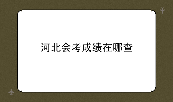 河北会考成绩在哪查