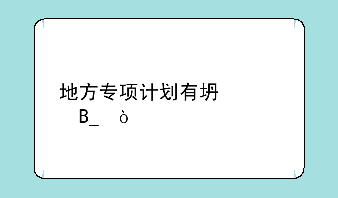地方专项计划有坏处吗？