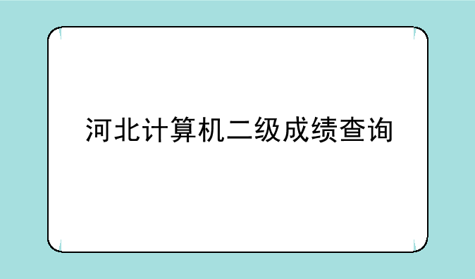 河北计算机二级成绩查询