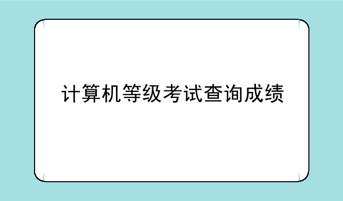 计算机等级考试查询成绩