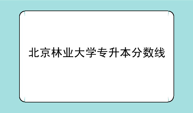 北京林业大学专升本分数线