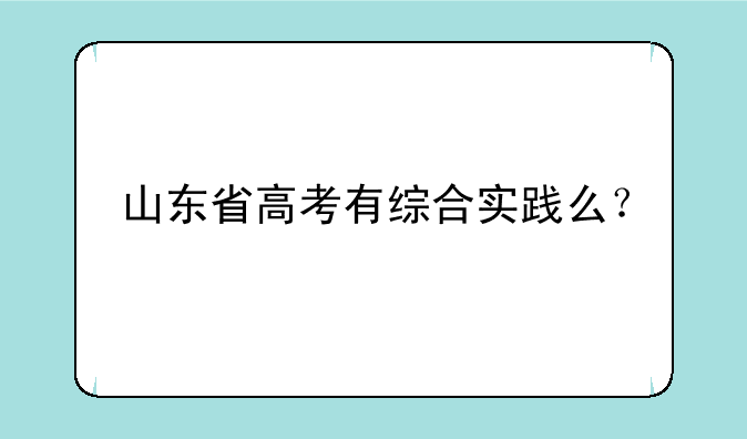 山东省高考有综合实践么？