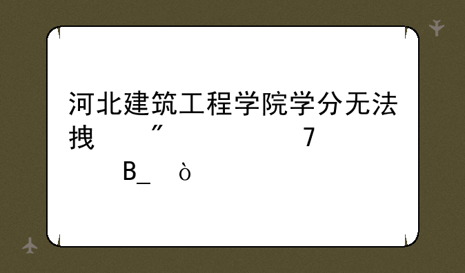河北建筑工程学院学分无法拿到学位证吗？