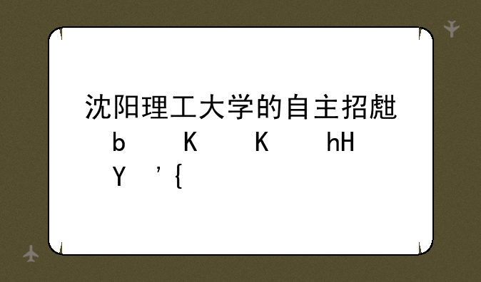 沈阳理工大学的自主招生是什么意思？