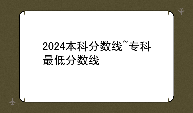 2024本科分数线~专科最低分数线