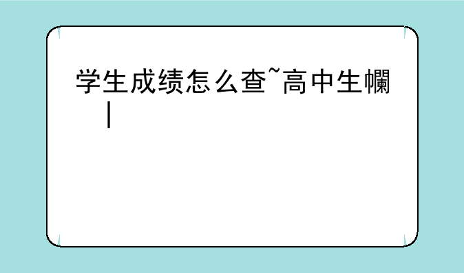 学生成绩怎么查~高中生平时查成绩的网