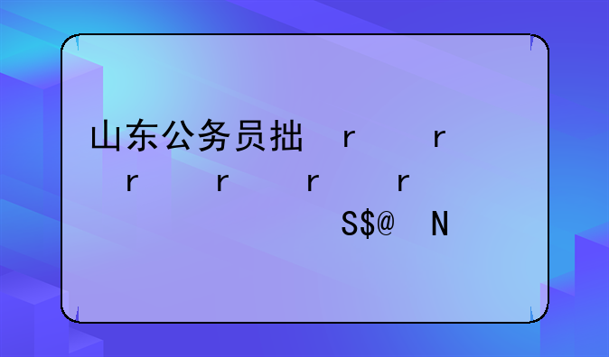 山东公务员招考—山东公务员招考公告2024