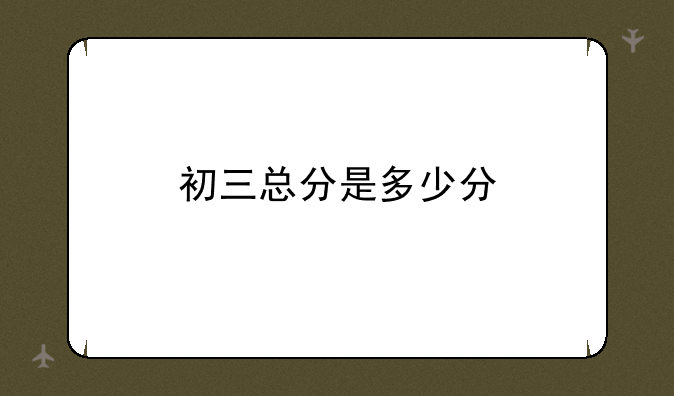 初三总分是多少分